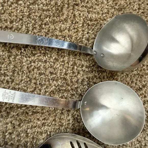 Lot Of 3 Mid Century Modern Kitchen Utensils One Cutco Ladle 2 Flint Utensils - Picture 10 of 10